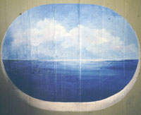 Tromp d'oeil veduta mare da oblò